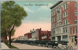 MARSHALLTOWN IA AUTO ROW ANTIQUE POSTCARD