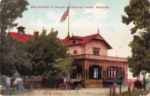 Milwaukee Wisconsin Whitefish Bay Resort Main Entrance Antique Postcard J80867