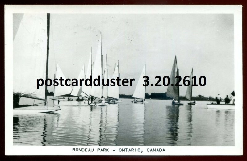 dc43 - RONDEAU PARK Ontario 1955 Yachting. Real Photo Postcard