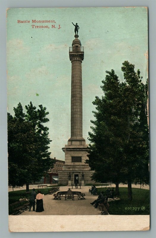 TRENTON NJ BATTLE MONUMENT ANTIQUE POSTCARD