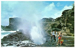 Blowhole on the Leeward side of Oahu Hawaii Postcard