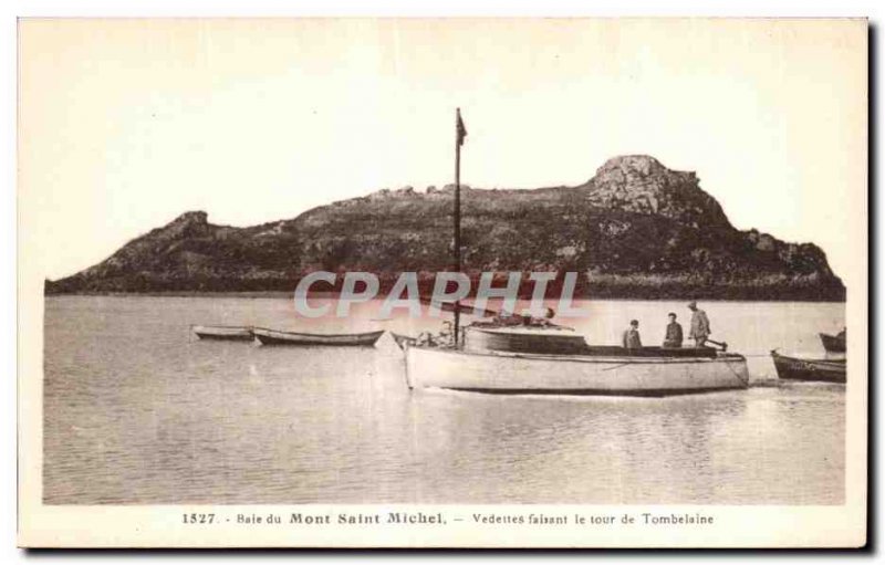 Postcard Old Bay of Mont Saint Michel stars circling Tombelaine