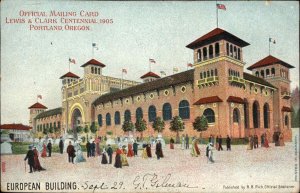 Portland OR Lewis & Clark Centennial Expo European Building 1905 Postcard