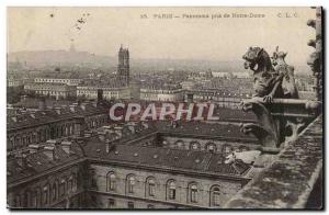 Paris Old Postcard Panorama taken from Notre Dame
