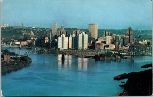 Vtg 1950s Pittsburgh's Golden Triangle Gateway Center Pennsylvania PA Postcard