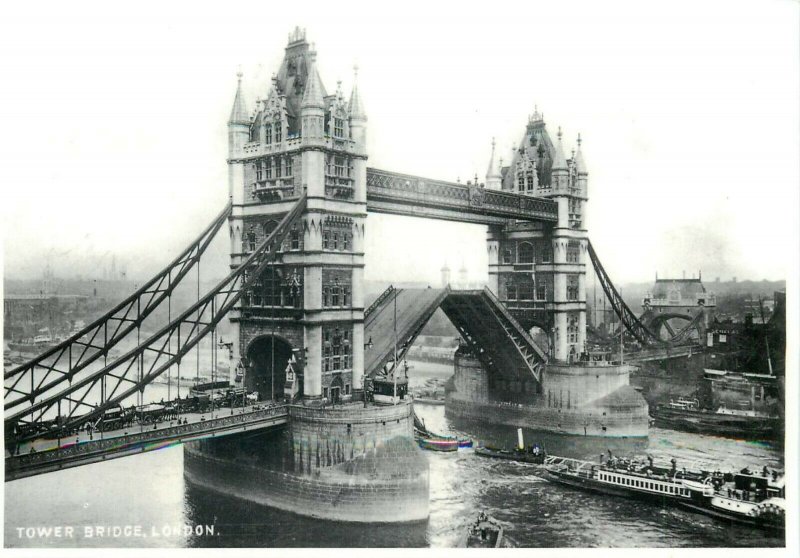 London Tower Bridge Open Mayfair cards of London postcard