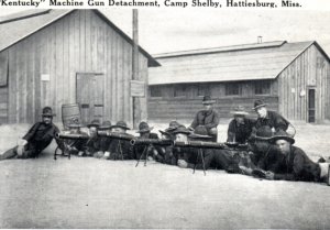 WWI Army Machine Gun Soldiers Postcard Hattiesburg Mississippi