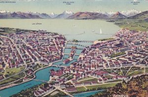 Schweiz Geneve et Lac Leman Totalansicht