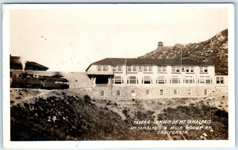 RPPC  MT. TAMALPAIS & Muir Woods Railway  TAVERN at Summit  Marin 1927  Postcard