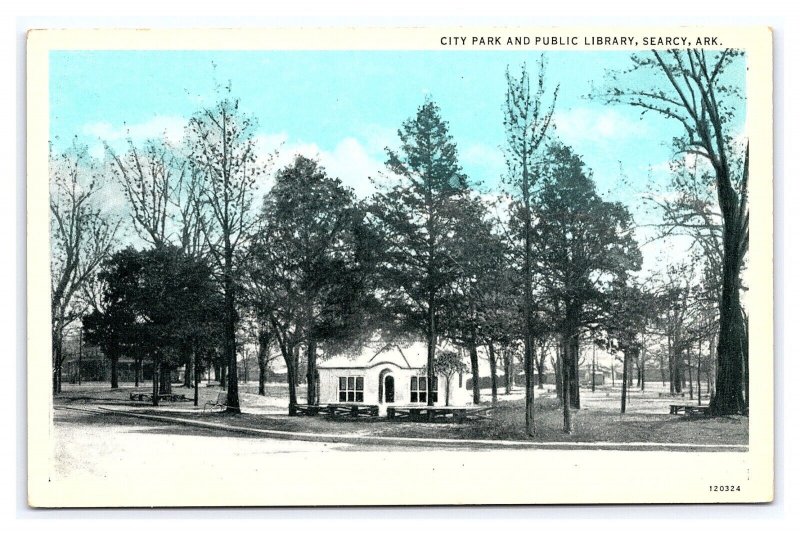 Postcard City Park And Public Library Searcy Ark. Arkansas