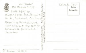 m.s. Hecuba Cargo 1945 RPPC Ship 06.13