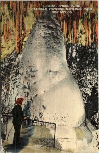 Crystal Spring Dome Carlsbad Caverns National Park New Mexico NM Linen Postcard  