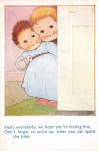 Lot222 phyllis purser artist sigend children hiding postcard uk