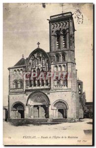 Old Postcard Vezelay Facade of The Church of Madeleince