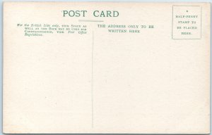 c1910s Shrewsbury England Postcard Free Library Darwin Statue Old School Gothic