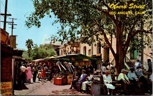 Vtg 1960s Olvera Street Old Plaza Los Angeles California CA Chrome Postcard