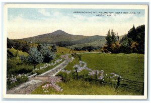 c1920 Approaching Mt. Killington Mountain Field Rutland Vermont Vintage Postcard