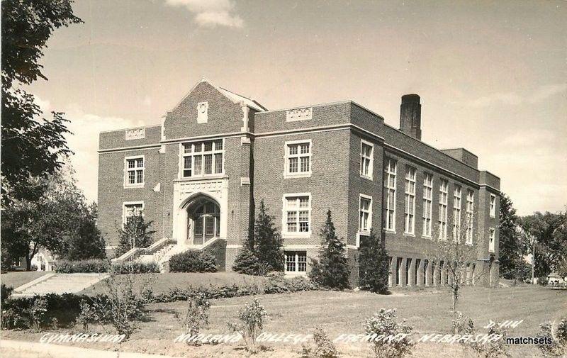 1945 Fremont Nebraska Gymnasium Midland College RPPC Real photo 812 