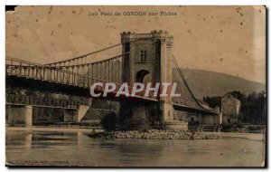 Old Postcard Pretty bridge cable on the Rhone