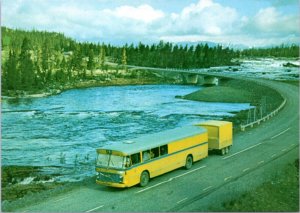 Postcard Sweden - Travel North with postal bus