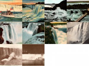 Vintage Set of 10 Niagara Falls Postcards Maid of Mist Terrapin Point Whirlpool