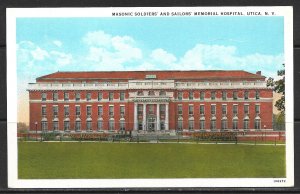 New York, Utica - Masonic Soldiers' & Sailors'  Memorial Hospital. - [NY-373]