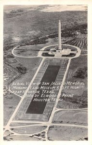 Houston Texas San Jacinto Memorial Monument Aerial View Real Photo PC AA48989