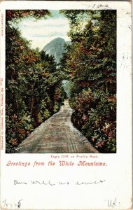 Eagle Cliff on Profile Road, Greetings From White Mountains c1905 Postcard W27