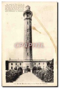 Old Postcard Ile de Re lighthouse whales