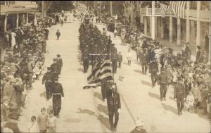 Peekskill NY 1910 Military Parade Real Photo Postcard myn