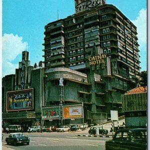 c1960s Singapore, Singapore Downtown PC Cathay Building Roadside Cars Topay A230