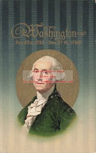 George Washington's Birthday, Winsch, Portrait with Gold Oval Background