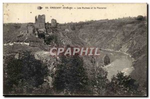 Creuse Crozant Old Postcard Ruins and placeret