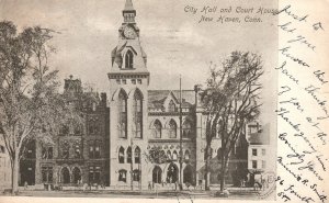 City Hall & Court House New Haven Connecticut CT 1 Cent Vintage Postcard 1906