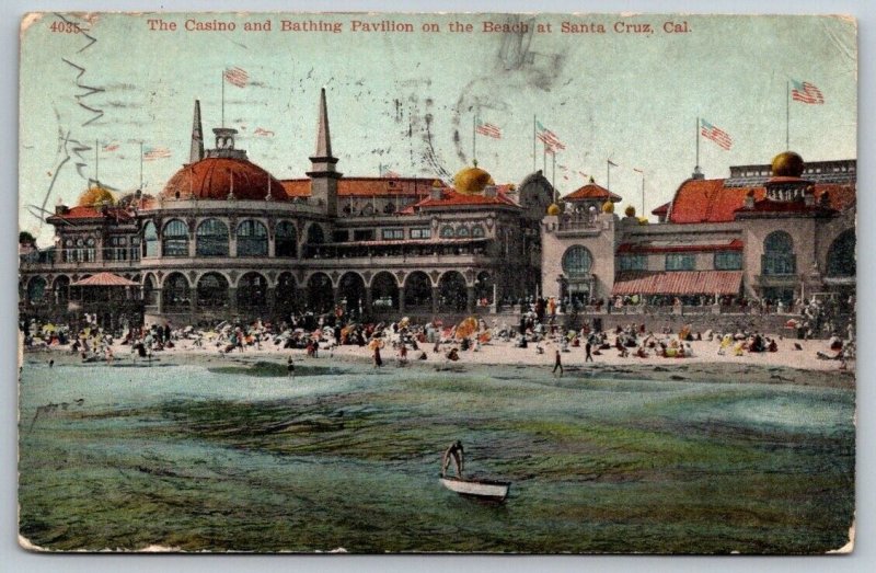 Santa Cruz  California  The Casino and Bathing Pavilion  1915   Postcard