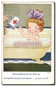 Postcard Old Child Right Red Cross