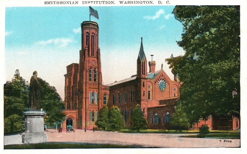Vintage Postcard 1920's Smithsonian Institution Building Washington DC Structure