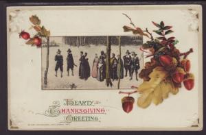 Hearty Thanksgiving Greetings,Pilgrims,Winsch Postcard