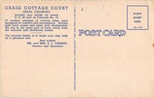 Craig Colorado Cottage Courts Aerial View Linen Antique Postcard K19811