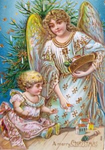 Angel Baby Victorian Christmas Postcard Series 650 Germany Otto Schloss Embossed