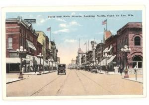 WI-FOND DU LAC-FIRST & MAIN STREET LOOKING NORTH-M27961