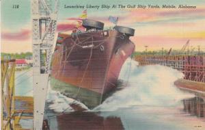 D4753 AL, Mobile Liberty Ship Launching Postcard