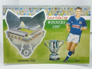 Leicester City Coca Cola Cup Winners 1997  Steve Walsh Vintage Football Postcard