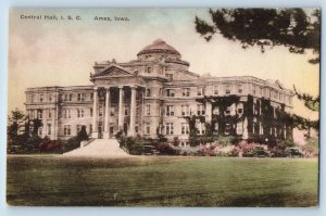 Ames Iowa Postcard Central Hall ISC Exterior Building View c1940 Vintage Antique