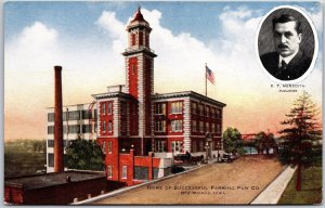 Home Of Successful Farming Pub Company Des Moines Iowa IA Plant Postcard