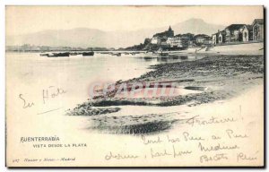 Old Postcard Fuenterrabia Vista Desde La Playa