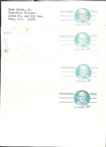 US used Pre-stamped Postcards UX70 Caesar Rodney, Patriot