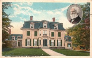 Vintage Postcard 1922 Poet Longfellow's Home House Pittsfield Massachusetts MA