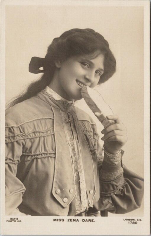 Miss Zena Dare Actress Rapid Photo Co. Unused Real Photo Postcard F10