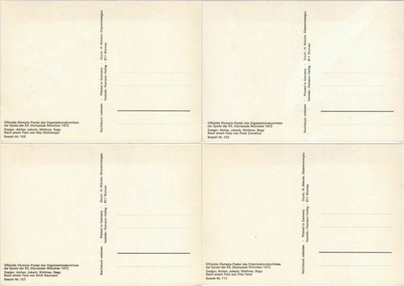 OLYMPIC GAMES 1972 MÃNCHEN SPORTS 13 CPA (L4365)